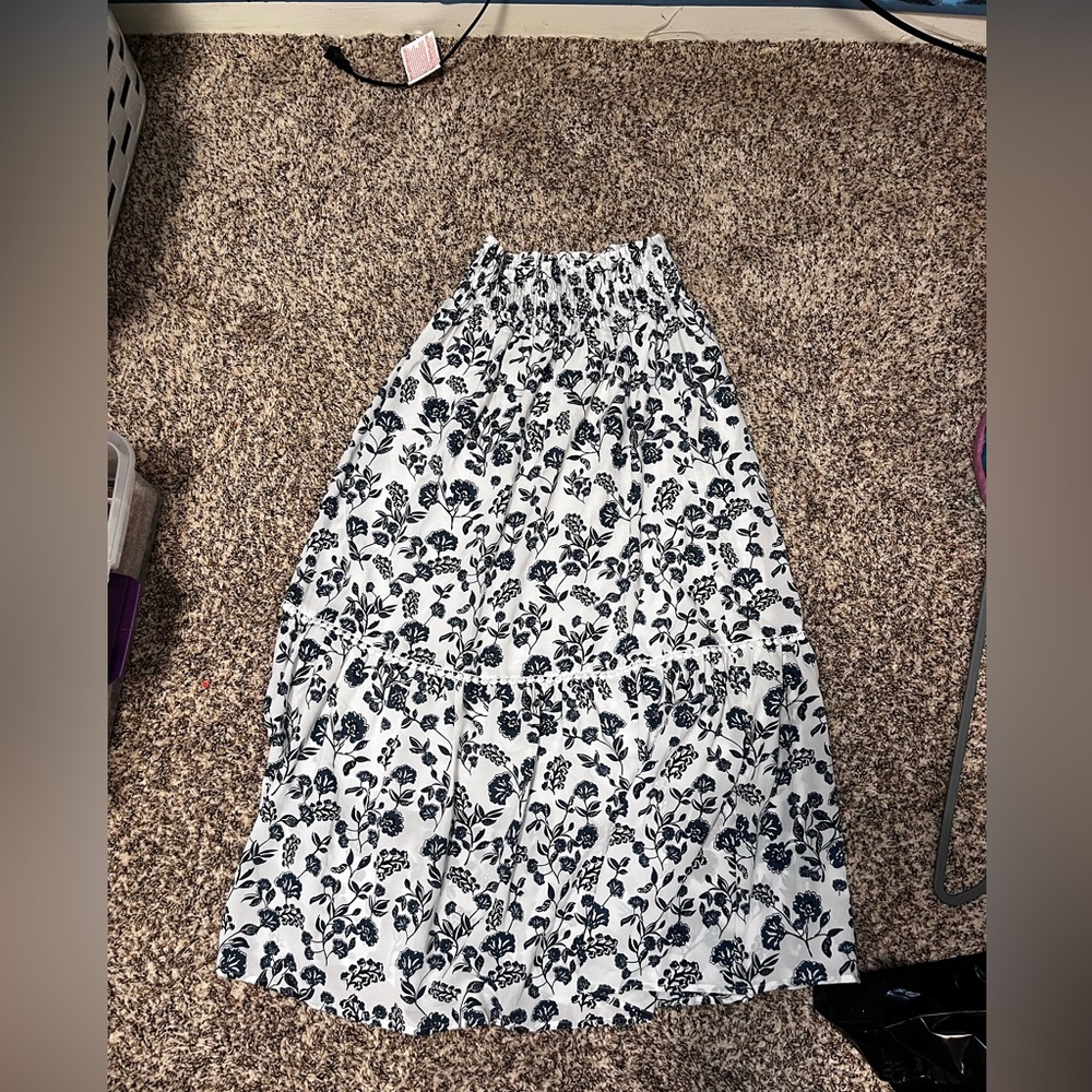 Floral Blue and White Women's Skirt